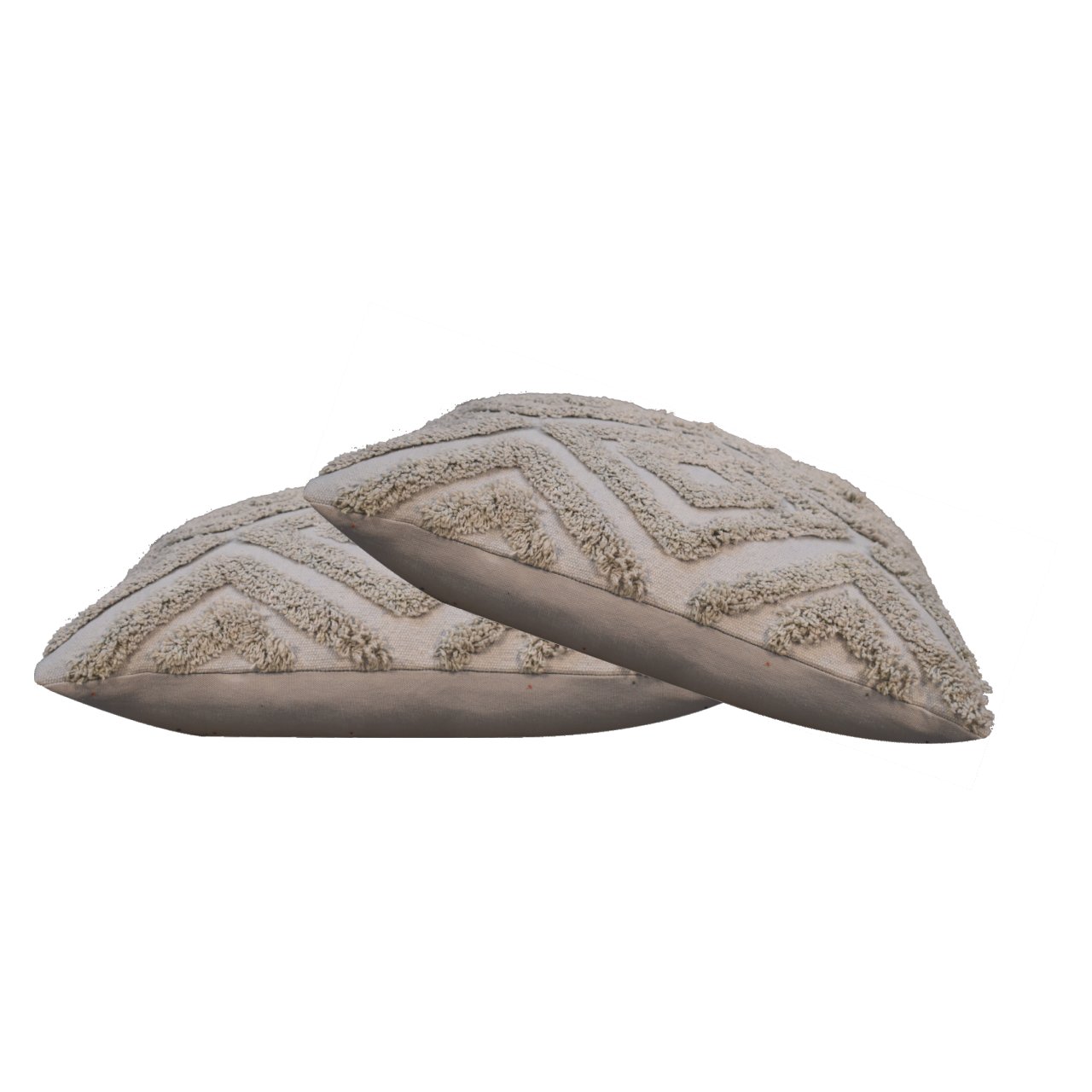 2 x Mini Diamond Tassle Cushions Grey