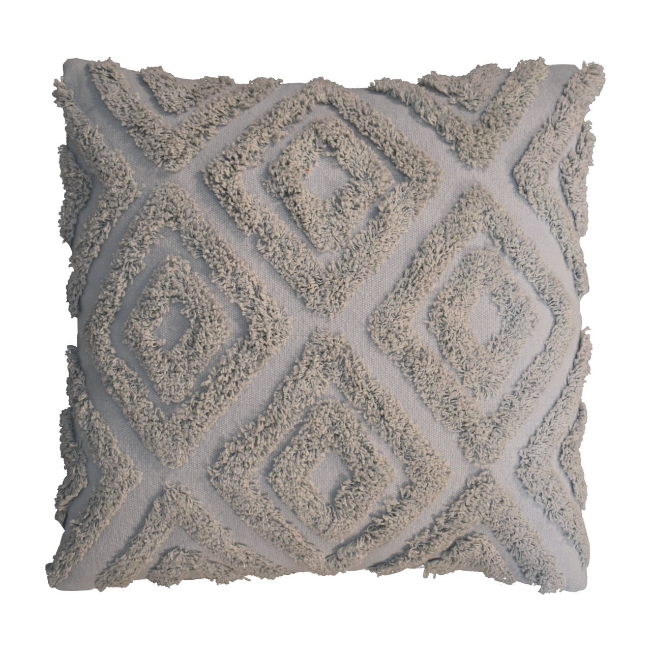 2 x Mini Diamond Tassle Cushions Grey