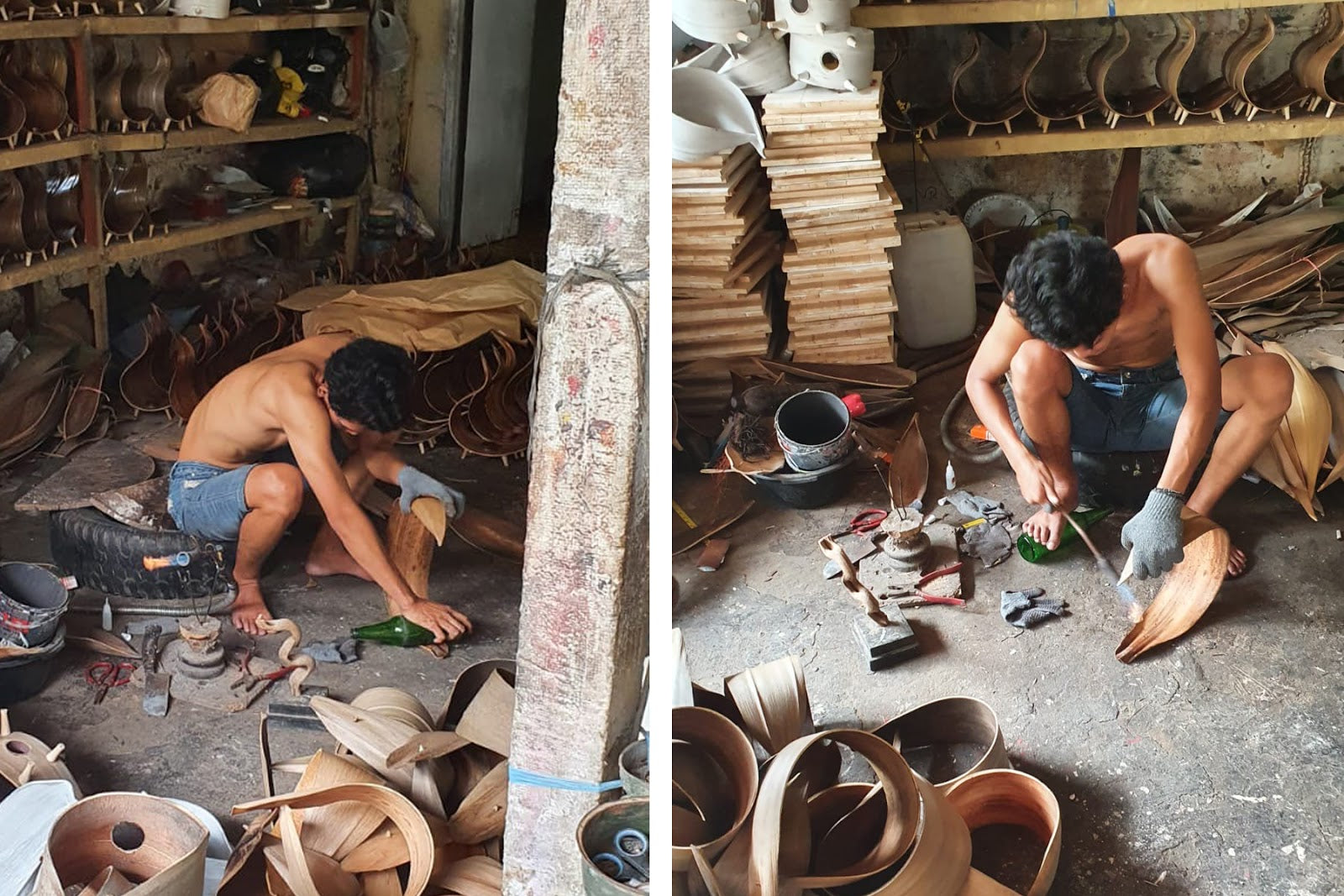 Natural Coconut Lamp – Greywash Wrapover