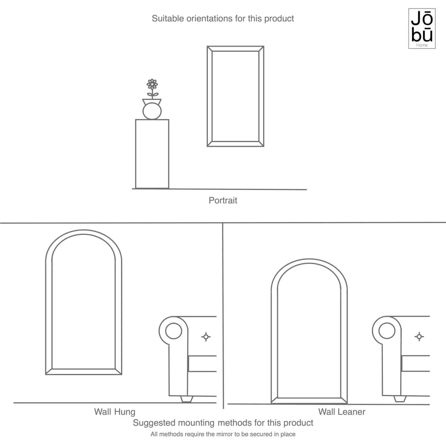 Neutral-toned mirror with minimal design