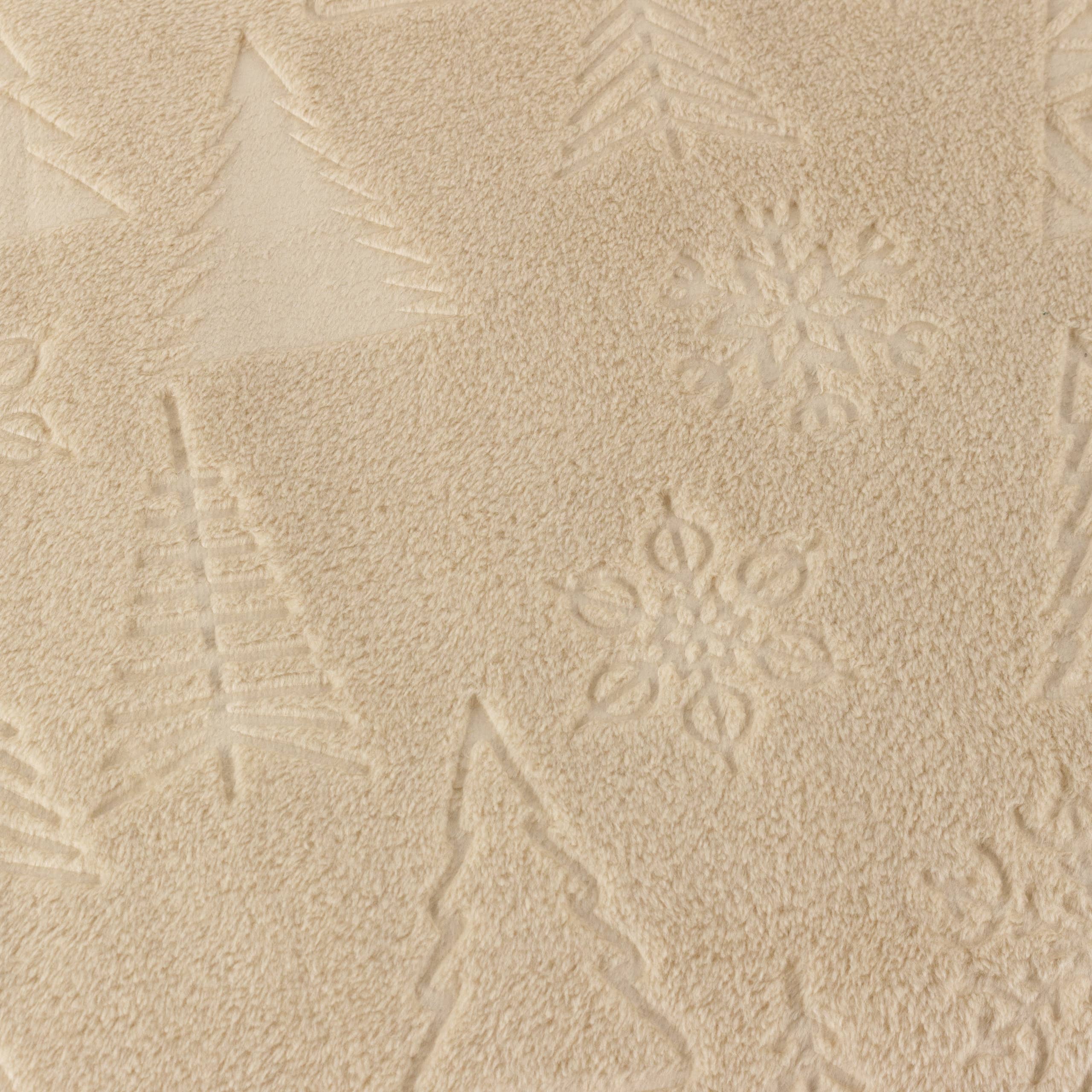 Festive Time Embossed Fleece Throw – Natural