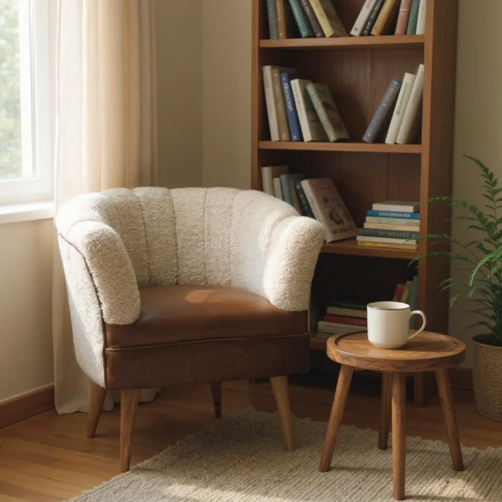 Boucle Cream Buffalo Armchair