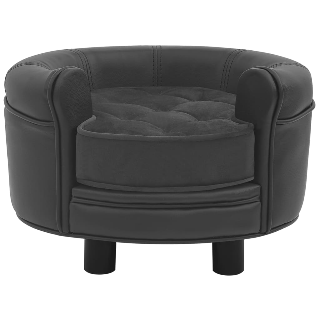 Pet Sofa Dark Grey Faux Leather