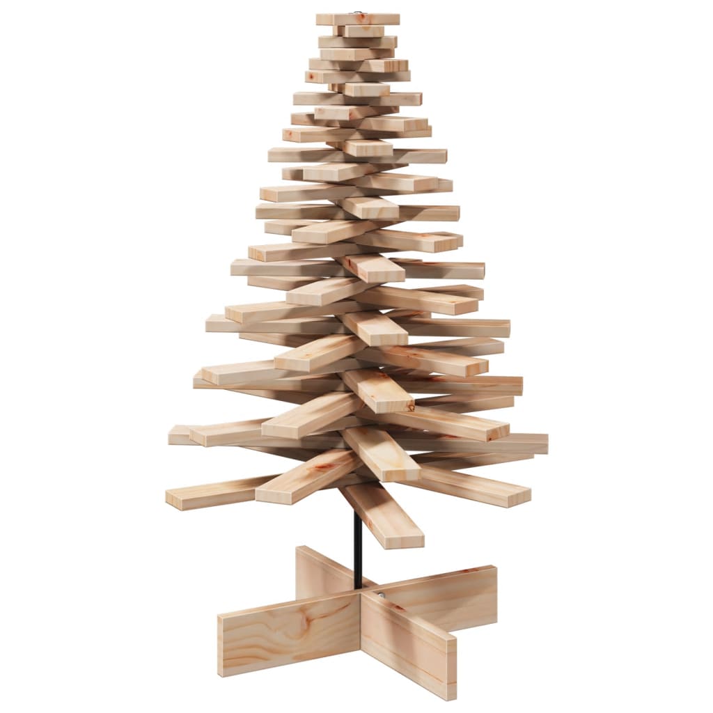 NNEVL Wooden Christmas Tree for Decoration 100 cm Solid Wood Pine-1