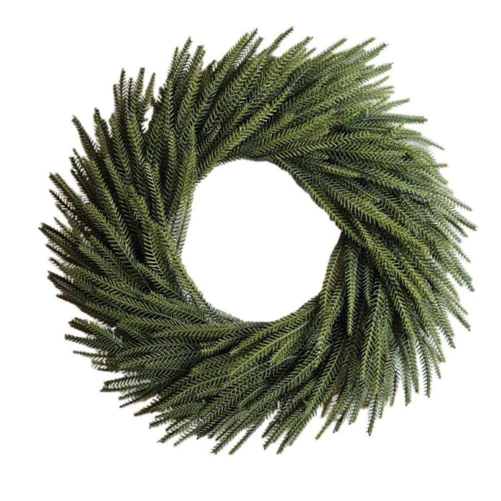 Christmas Pine Needle Garland Wreath for Door Decoration-0