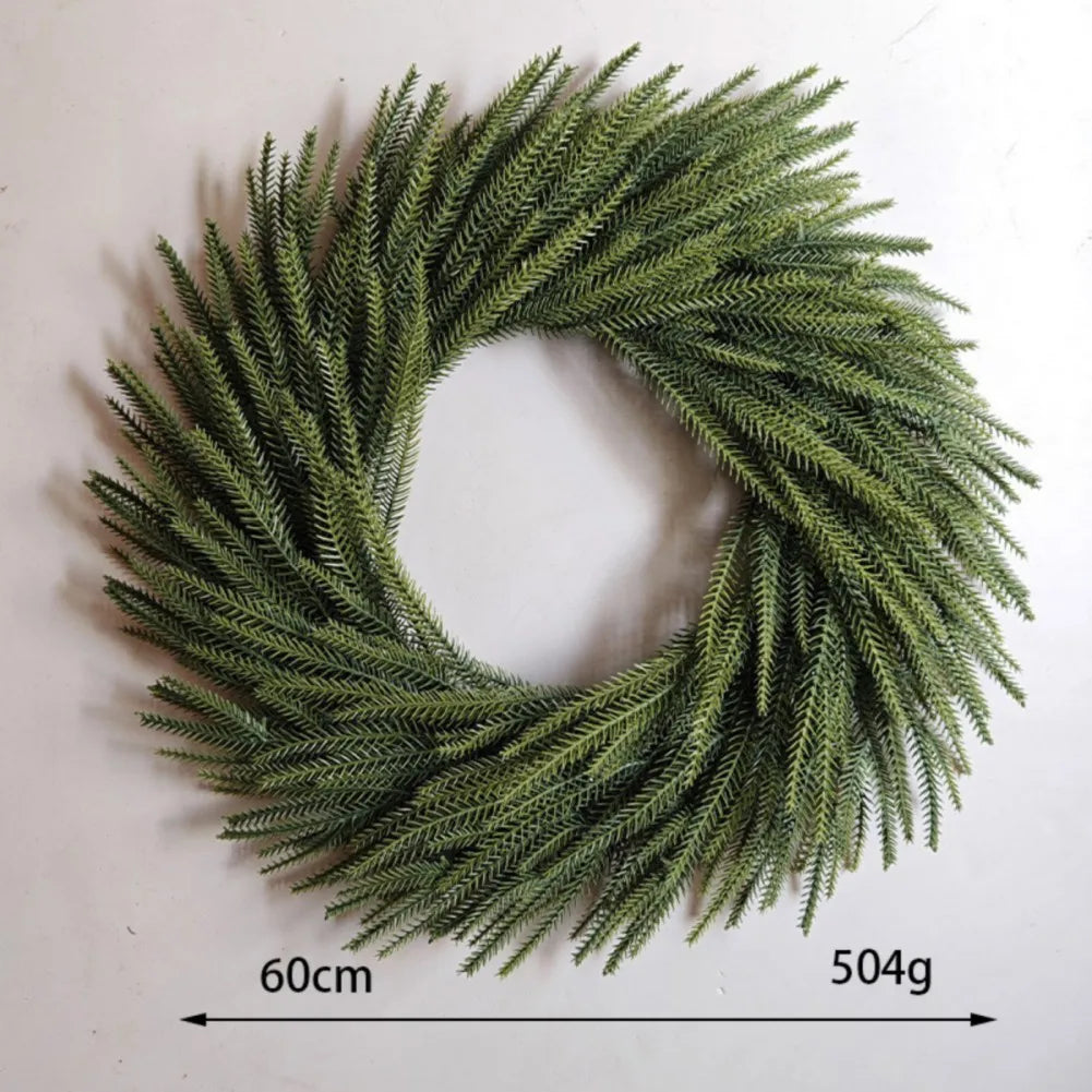 Christmas Pine Needle Garland Wreath for Door Decoration-3
