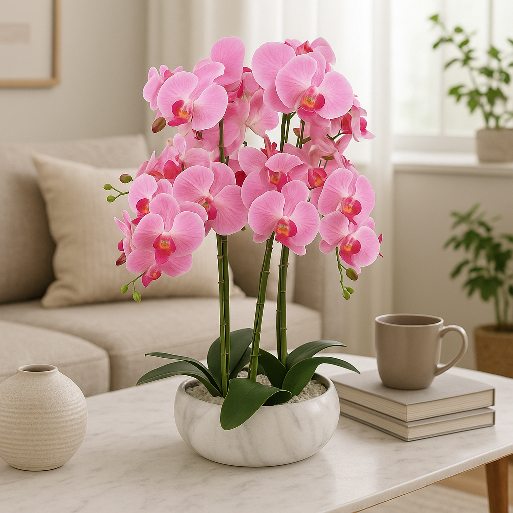 Orchid Pink - Marble Effect Ceramic Planter