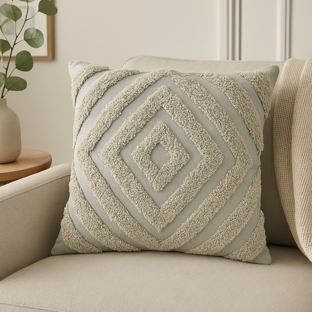 2x Diamond Cushion Grey