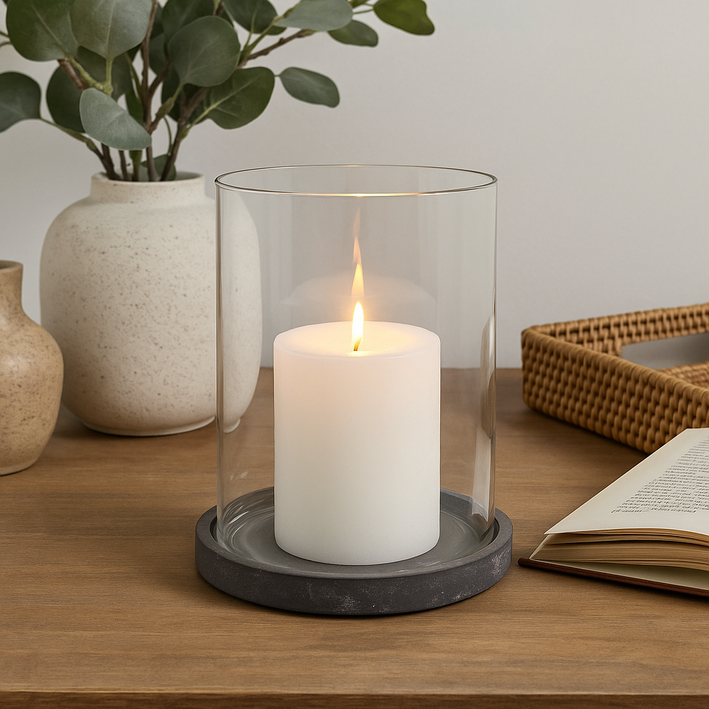 Amalfi Grey Large Hurricane Lantern