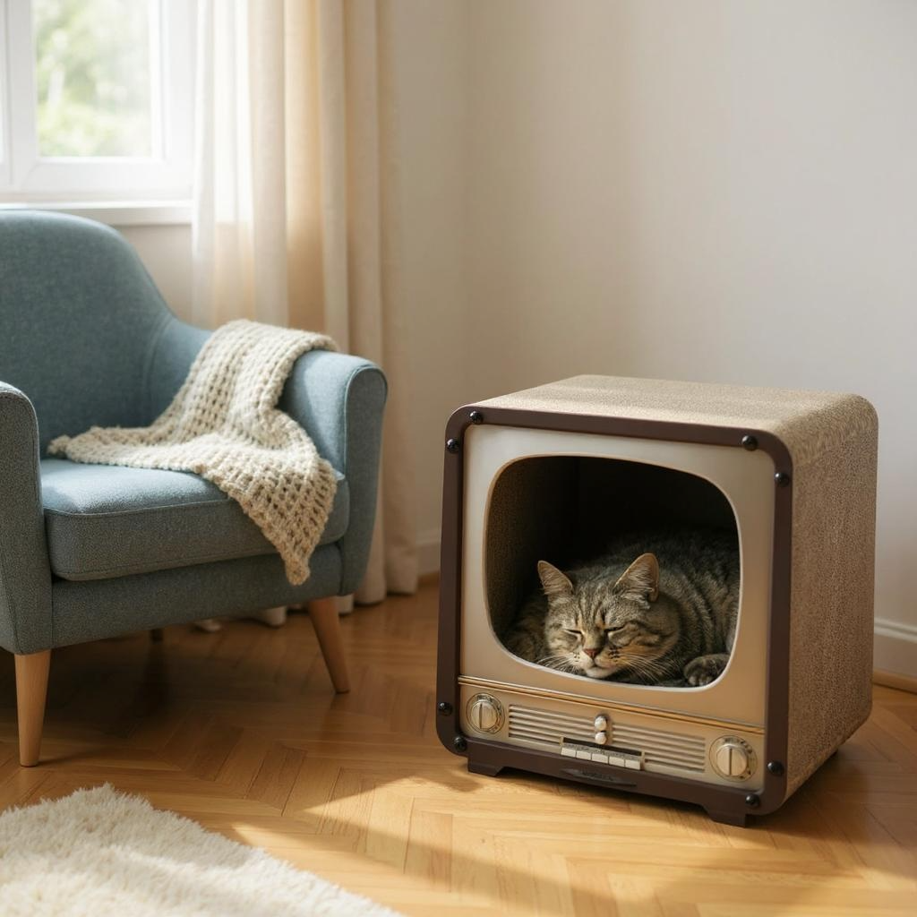 Vintage TV Cat Scratcher House