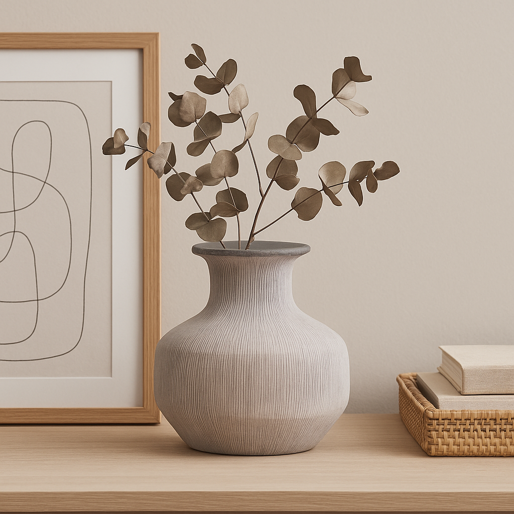 Bloomville Squat Stone Vase