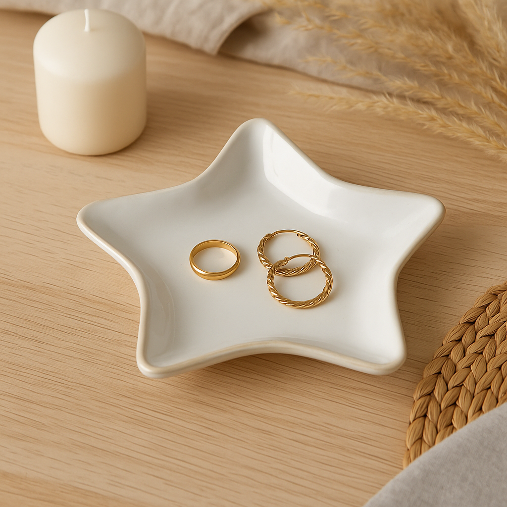 Medium White Ceramic Star Dish