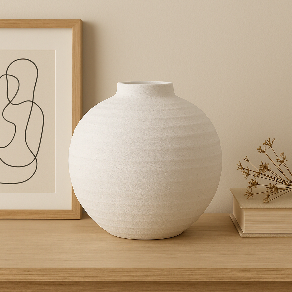 Tiber Large Matt White Ceramic Vase