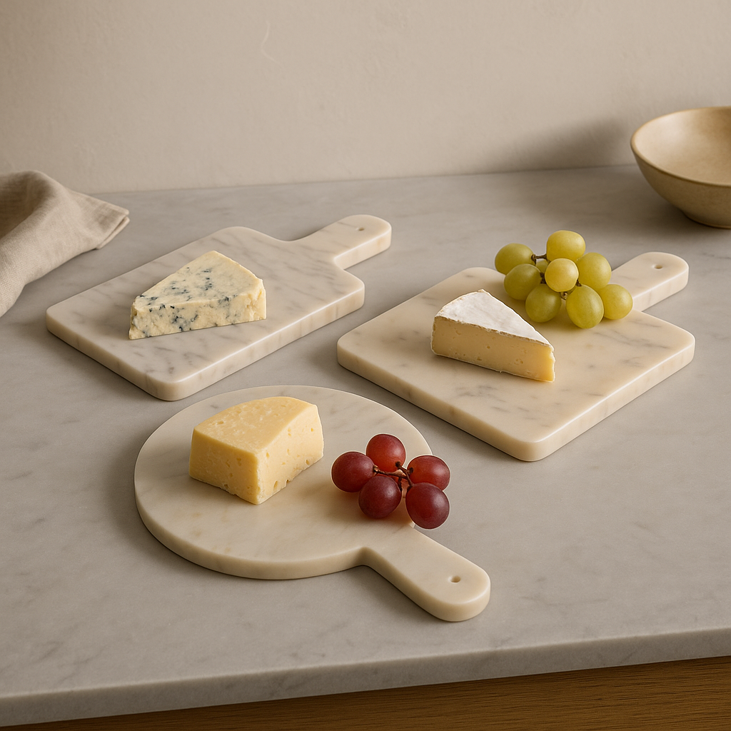 White Marble Chopping Board Set