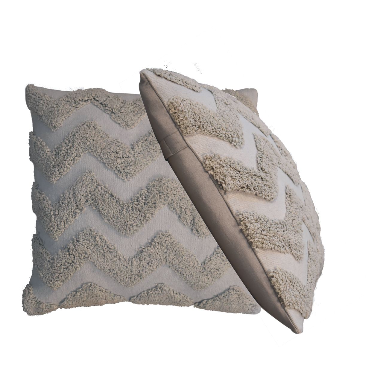 2x Zig-zag Cushion Grey