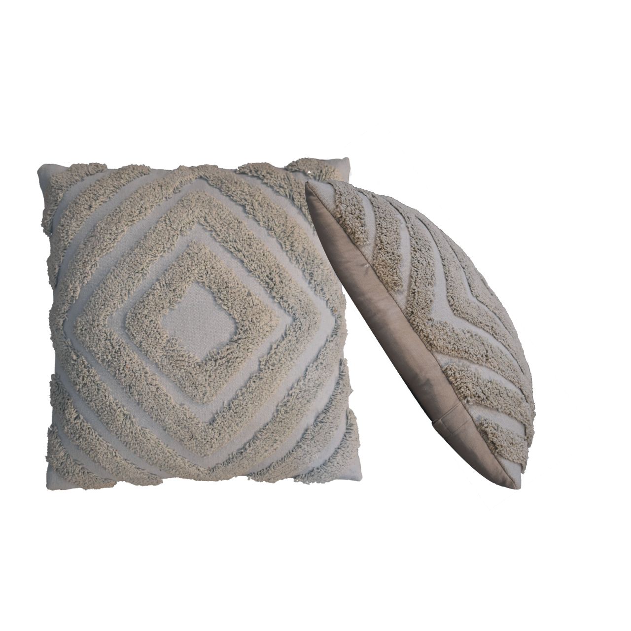 2x Diamond Cushion Grey