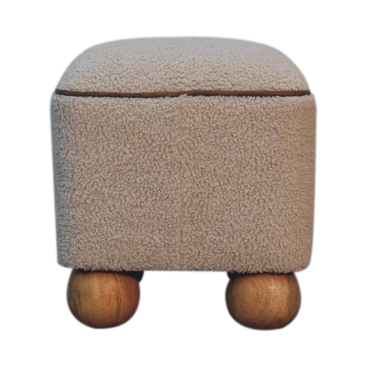 Serenity Bouclé Footstool with Ball Feet
