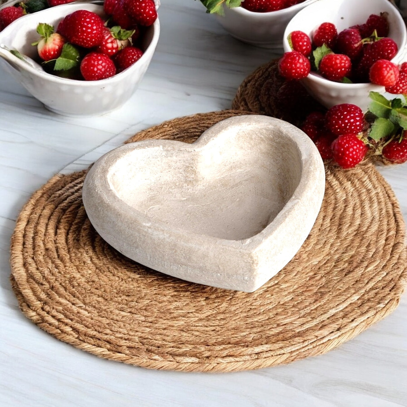 Deep Stone Heart Dish