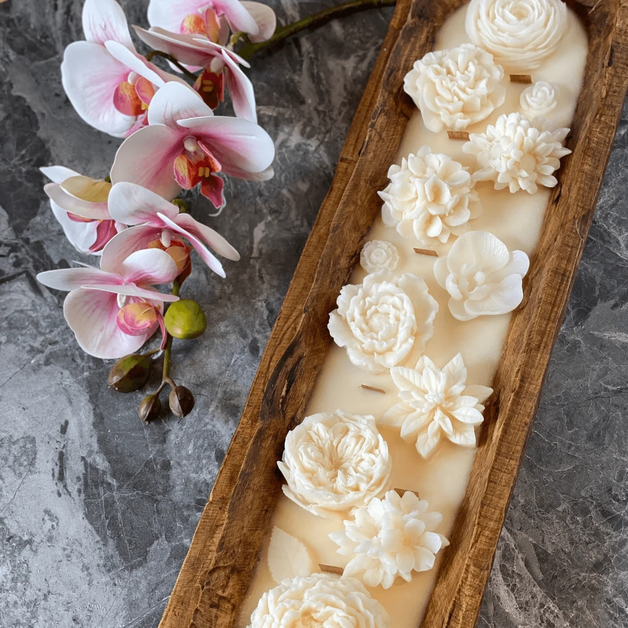 Four Seasons Floral Dough Bowl Candle