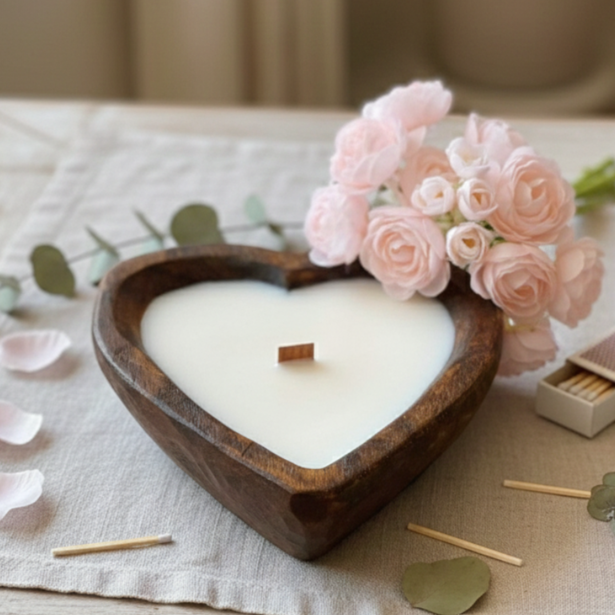 Endless Love Wooden Candle