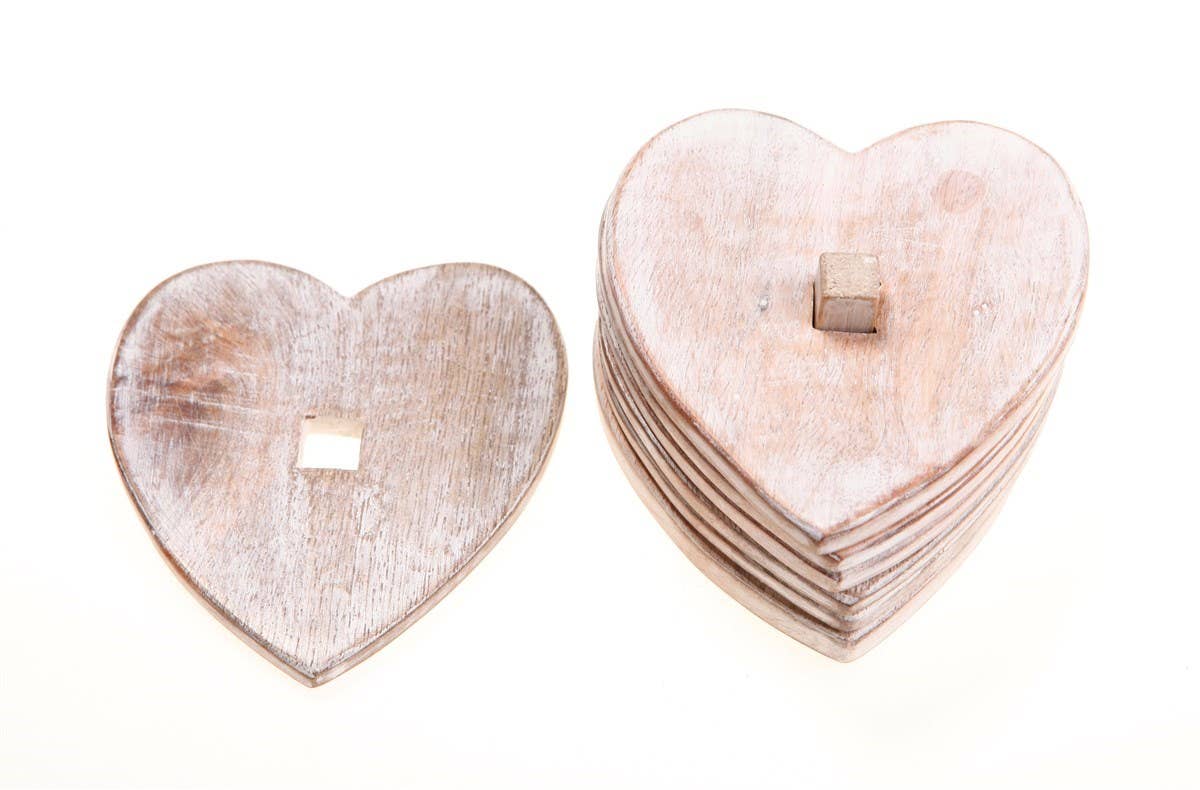 Set of natural wood coasters for candles or drinks