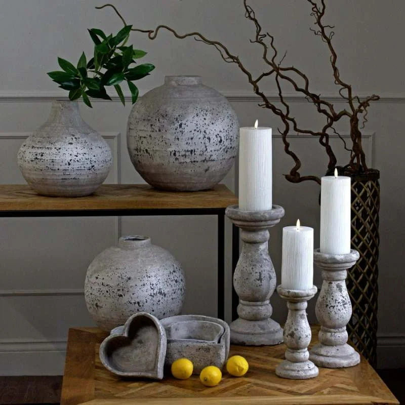 Large Stone Ceramic Candle Holder-3