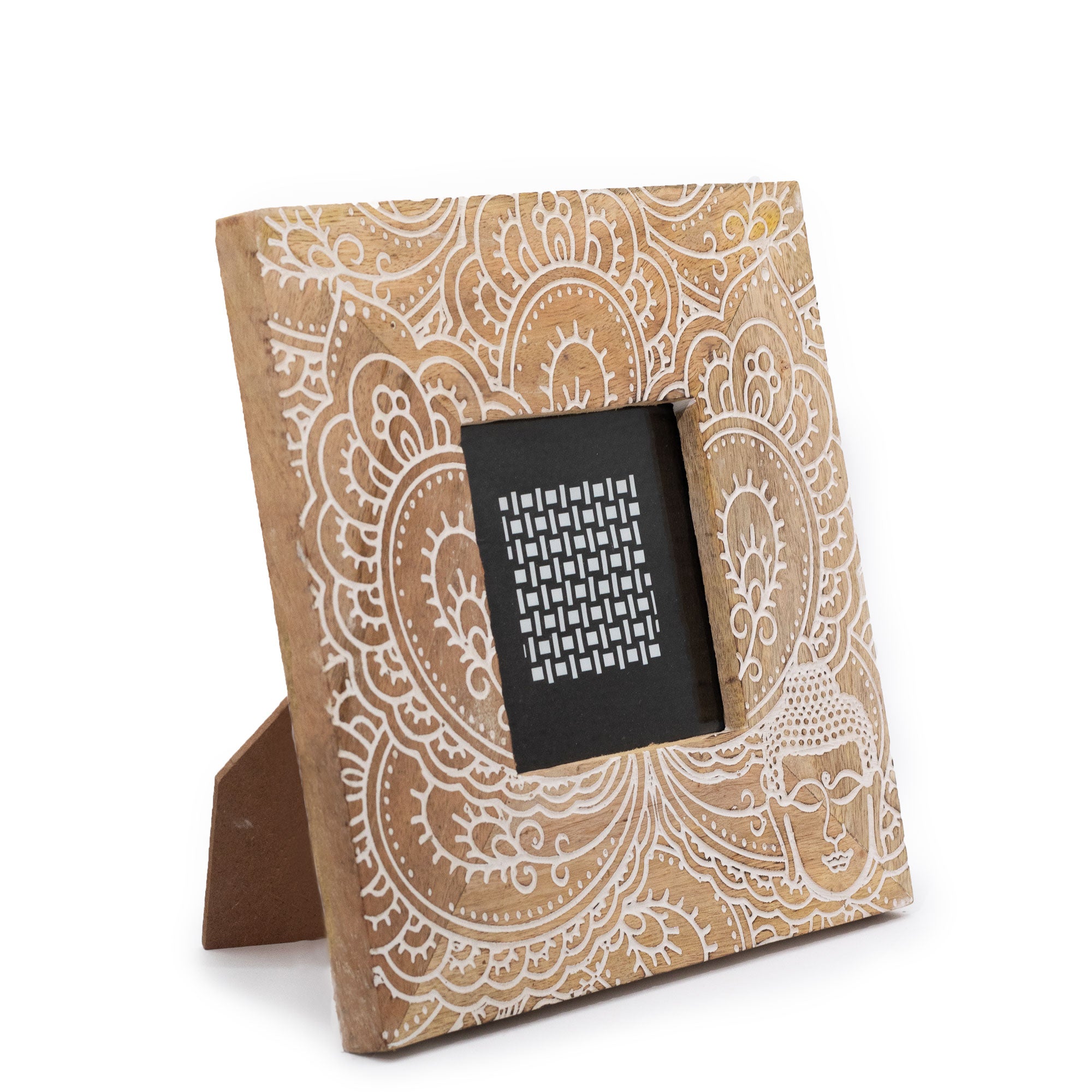 Small Mango Wood Picture Frame – Buddha White